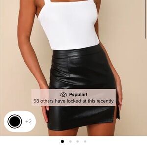Lulu's Black Faux Leather Mini Skirt